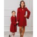 Комплект платьев мама дочка Камилла М-2006 цвет бордовый