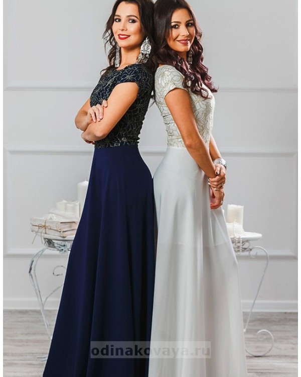 Комплект платьев для мамы и дочки Эльза М-2010 цвет белый
