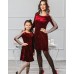 Комплект платьев для мамы и дочки Маркиза М-2012 цвет бордо