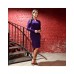 Трикотажное платье Офис М-1045 цвет фиолетовый