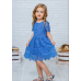 Комплект кружевных платьев для мамы и дочки Вивьен М-2131 синий