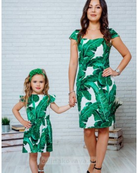 Комплект летних платьев в стиле Family Look для мамы и дочки Марсель М-2132