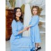 Комплект платьев из штапеля для мамы и дочки Мари М-2158 хаки