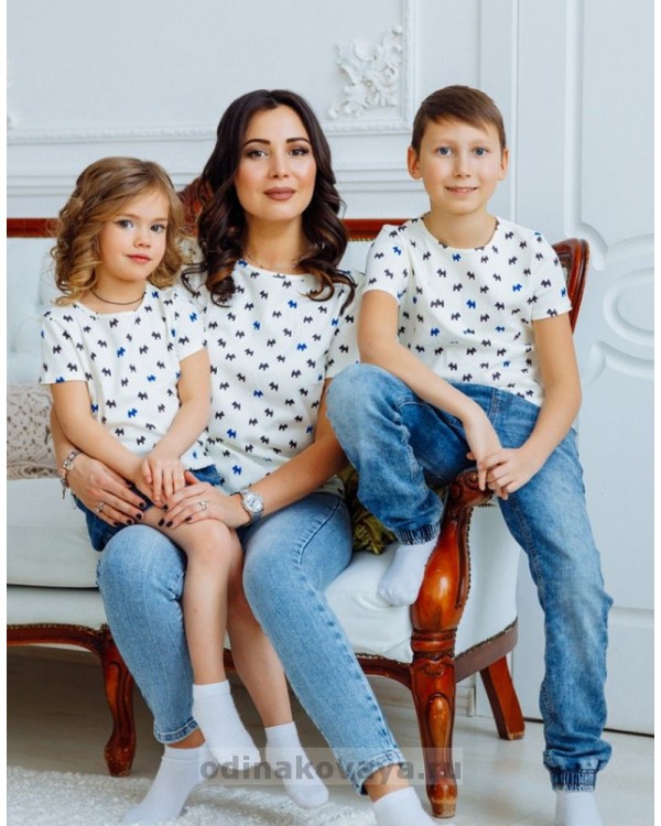 Комплект футболок для всей семьи Собачки М-2166
