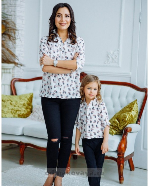 Комплект блузок в стиле family look Вика М-2168