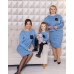 Комплект в стиле Family Look для мамы и дочки Меланж М-2103 Цвет::голубой