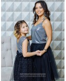 Комплект в стиле Family Look топ для мамы и платье для дочки Шик М-2107