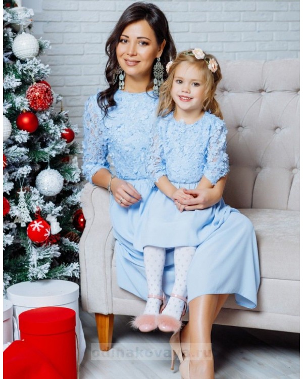 Комплект нарядных платьев мама и дочка Флёр М-2108