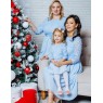 Комплект нарядных платьев мама и дочка Флёр М-2108 голубой