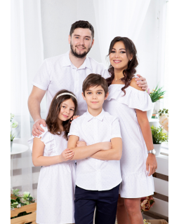 Комплект в стиле family look для всей семьи Майями М-2081 цвет белый