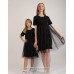 Черные фатиновые платья для мамы и дочки, КМ2156
