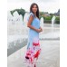 Комплект летних платьев из шифона в стиле family look Камелия  М-2135 голубой