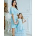 Праздничные платья для мамы и дочки блестящие с люрексом Белль М-2179 