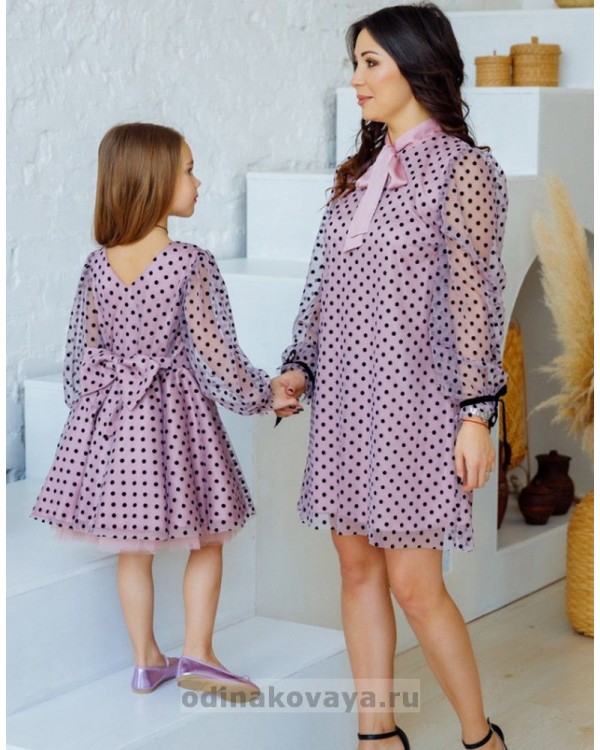 Нарядные платья в одном стиле для мамы и дочки Марципан М-2185