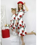 Одинаковые платья для мамы и дочки, КМ2140