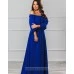 Длинное платье Элегия М-244 синий однотонный