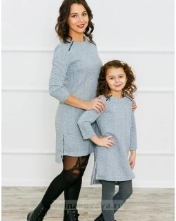 Комплект платьев-туник для мамы и дочки Косы М-274