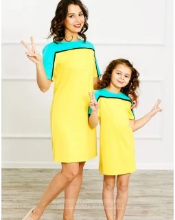 Комплект Family Look для мамы и дочки Спорт М-275 цвет желтый