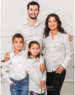Одинаковые рубашки для мамы и сына М-1001
