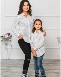 Комплект рубашек в стиле Family Look для мамы и дочки М-1001
