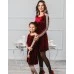 Комплект платьев для мамы и дочки Маркиза М-2012 цвет бордо