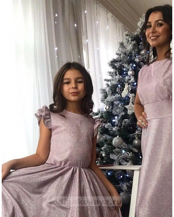 Комплект платьев Family Look для мамы и дочки Золушка М-2055 цвет розовый