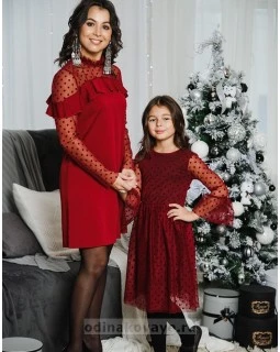 Комплект платьев Family Look для мамы и дочки Глюкоза М-2056