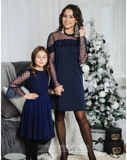 Комплект платьев Family Look для мамы и дочки Глюкоза М-2056.