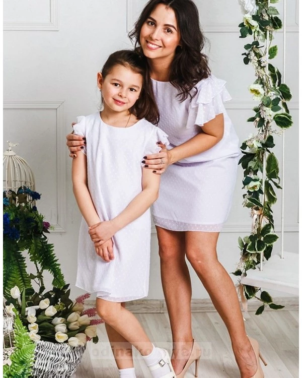 Комплект платьев для мамы и дочки Гармония М-2031 цвет белый