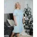 Комплект платьев Family Look для мамы и дочки Бусинки М-2049 цвет голубой