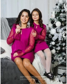 Комплект платьев Family Look для мамы и дочки Паутинка М-2051