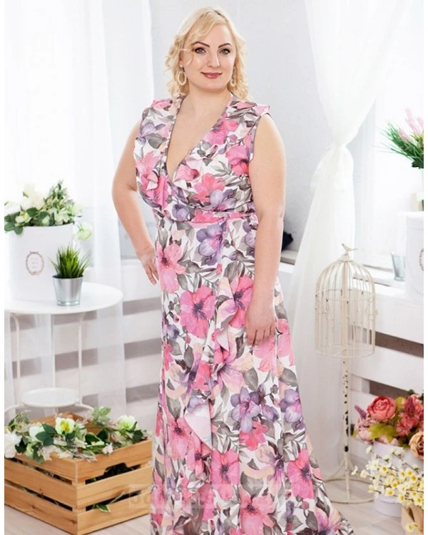 Комплект летних платьев Family Look для мамы и дочки Экзотика М-2082 розовый