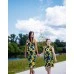 Комплект летних платьев в стиле Family Look для мамы и дочки Подсолнухи М-2138