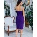Коктейльное платье футляр Бриджит М-2149 фиолетовый