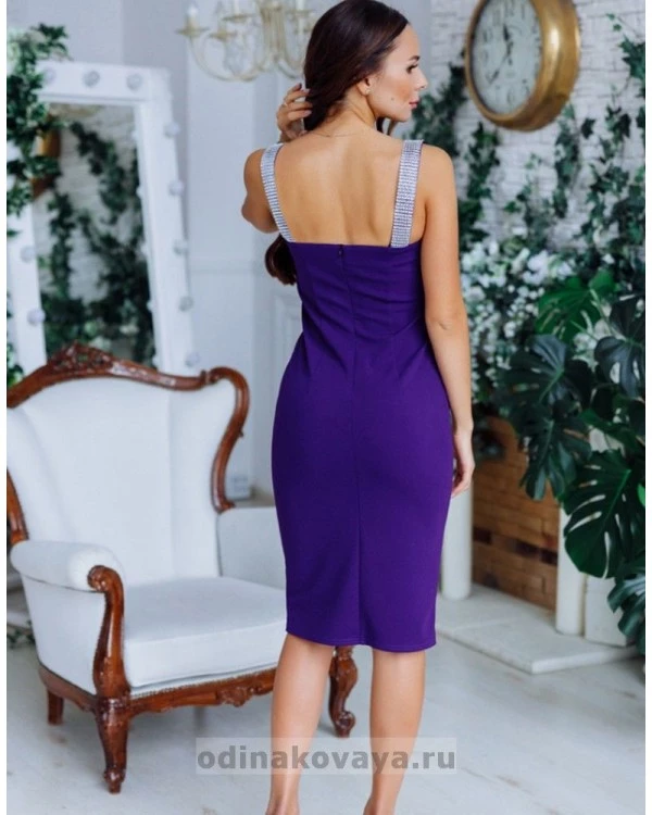 Комплект платьев в стиле Family Look для мамы и дочки Бриджит М-2149 фиолетовый