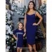 Комплект платьев в стиле Family Look для мамы и дочки Бриджит М-2149 синий