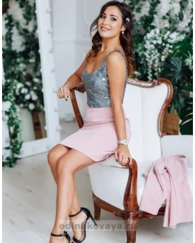 Комплект в стиле Family Look костюм для мамы и платье для дочки Меган М-2151 персиковый-foto4