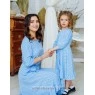 Комплект платьев из штапеля для мамы и дочки Мари М-2158 голубой