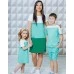 Летний комплект одежды для мамы и сына Триада М-2130 цвет зеленый