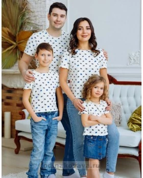 Комплект футболок для всей семьи Собачки М-2166