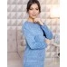 Трикотажный комплект из джемпера и юбки миди Меланж М-2103 Цвет::голубой