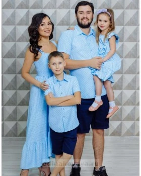 Одинаковая одежда для всей семьи Флорида М-2116 голубой 