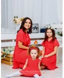 Комплект платьев с воланами Family Look для мамы и дочки Кармен М-2064