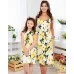 Комплект летних платьев в стиле Family Look для мамы и дочки Фруктовый микс М-2070 цвет желтый