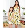 Летние платья в стиле Family Look для мамы и дочки Фруктовый микс М-2070