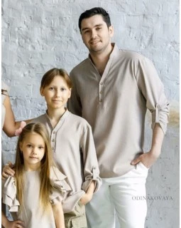Одинаковые рубашки для папы и сына Сафари М-2190