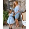 Вечерние нарядные платья для мамы и дочки Мэрилин М-2203 голубой