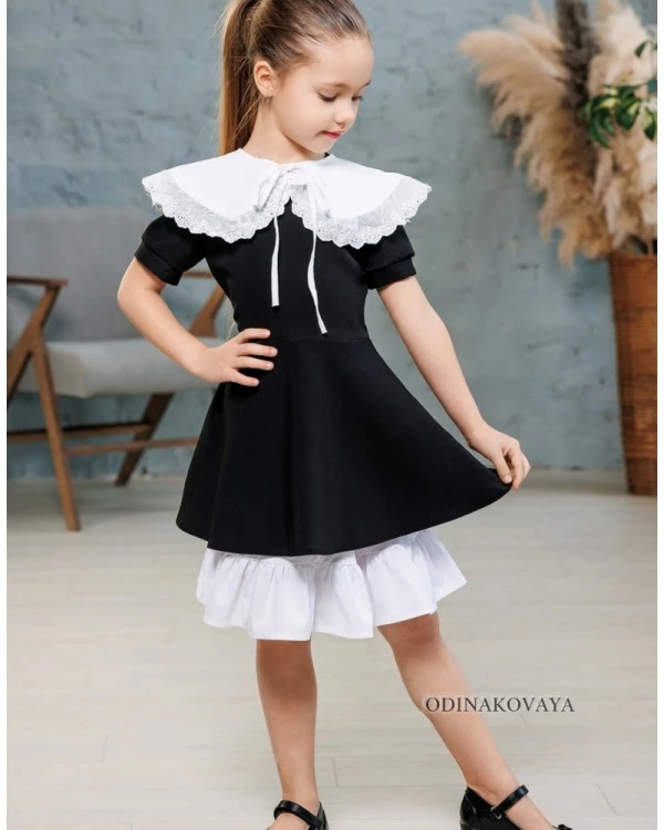 Одинаковые платья для мамы и дочки Марта М-2209, черный