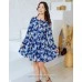 Платье с цветочным принтом Пленэр М-1182 синий