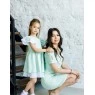 Комплект летних платьев в одном стиле для мамы и дочки Кортни М-2193 мята